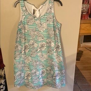 Floral Striped Sleeveless Dress